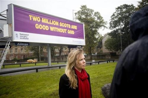 Juliet Wilson unveils Humanist billboard